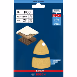 Papier de sable Bosch C470; 102x62/93 mm; K80; 10 unités - Vue supplémentaire 4