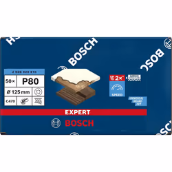 Papier de sable Bosch C470; 125 mm; G80, 50 unités