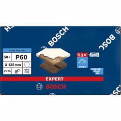 Papier de sable Bosch C470; 125 mm; G60, 50 unités