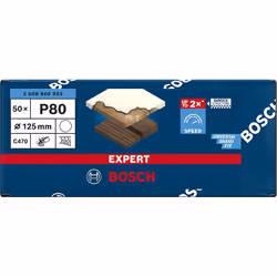Papier de sable Bosch C470; 125 mm; K80; 50 unités - Vue supplémentaire 5