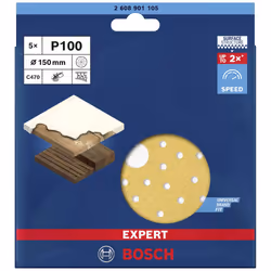 Papier de sable Bosch EXPERT C470 150 mm; K100; 5 unités