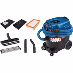 L'aspirateur GAS 35 H AFC Professional de Bosch est un modèle haute performance conçu pour aspirer à la fois l'eau et la pous ...