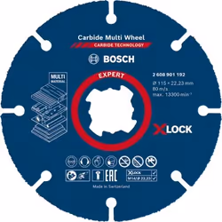 Bosch EXPERT CARBIDE MULTI WHEEL, Disque de coupe, Moyeu plat, Plastique, Carrelage mural doux, Bois avec clous, Bois dur, Bo ...
