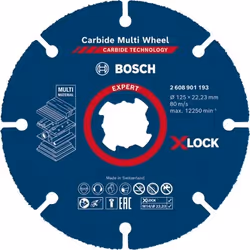 Bosch EXPERT CARBIDE MULTI WHEEL, Disque de coupe, Moyeu plat, Bois dur, Plastique, Carrelage mural doux, Bois avec clous, Bo ...