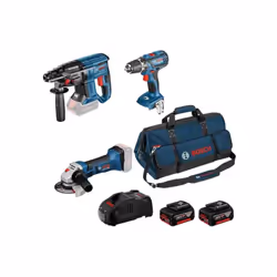 Description générale Le kit de 3 outils Bosch Professional 18V comprend une perceuse-visseuse GSR 18V-28, une meuleuse GWS 18 ...