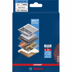 Bosch N880 Feuillet abrasif Grain très fin 2 pièce(s) - Vue supplémentaire 4