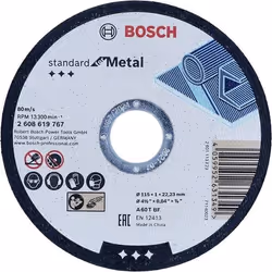 Disque abrasif Bosch Standard for Metal 2608619767; 115x22,23 mm