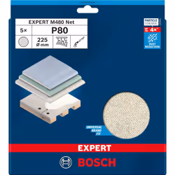 Abrasif maillé Bosch EXPERT M480; 225 mm; K80; 5 unités