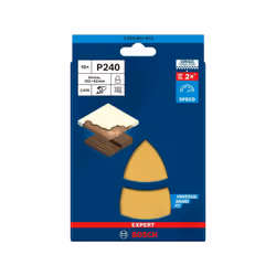 BOSCH 2608901653 EXPERT C470 Feuille de papier abrasif 102 x 62/93 mm G 240 10 pièces Matériaux appropriés : Peinture sur boi ...