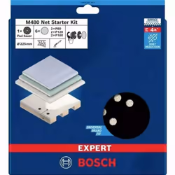 Kit Feuilles abrasives BOSCH Expert M480 - Coussin 225mm - Boite de 6 pièces - 2608901667 - Réduction de la poussière jusqu'à ...