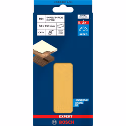 Papier de sable Bosch C470; 80x133 mm; K60/120/180; 10 unités