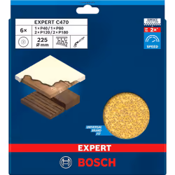 Papier de sable Bosch C470; 225 mm; K40/80/120/180; 6 unités - Vue supplémentaire 6