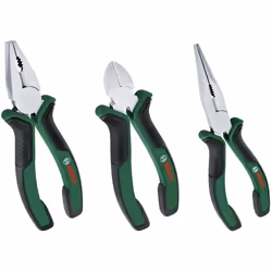 Bosch Home and Garden - Set de 3 pinces (universelle à bec long coupante diagonale endurantes ergonomiques)