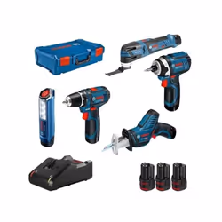 Description générale Le pack électroportatif Bosch 12V est un ensemble complet d'outils conçu pour les bricoleurs et les prof ...
