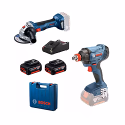 Ensemble d'outils Bosch 0615990N1U (GDX 180-LI + GWS 180-LI); 18V; 2x4,0 Ah accu.