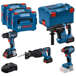 Bosch - kit 4 Outils 18V gsr/gdx/gbh/gsa avec batteire 1 x ProCore 18V 4.0Ah - 2 x ProCore 18V 5.5Ah - Chargeur - L-Boxx - 0615990N37
