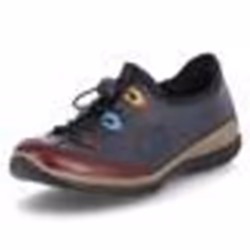 Basket Cuir Rieker Eagle - Femme - Rouge - Zip/Lacets - Confort exceptionnel