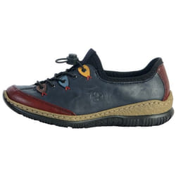 Basket Cuir Rieker Eagle - Femme - Rouge - Zip/Lacets - Confort exceptionnel