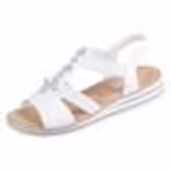 Sandales compensées pour femmes Rieker V0687 - Blanc - Talon compensé - Chaussure dété confortable