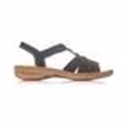 Sandales femme Rieker Calla - Noir - Élastique sur les côtés - Référence vs43rieker654