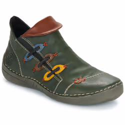 Bottine - Rieker - Kalpi - Femme - Vert - Cuir - Zip/Élastique - 3 cm