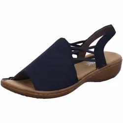 Sandales Femme - RIEKER - Bleu - Cuir - Boucle de serrage - Talon Fin