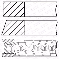Jeu de segments de piston GOETZE 08-422600-00