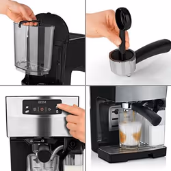 BEEM 07440, Machine à expresso, 1,4 L, 1450 W, Noir, Argent