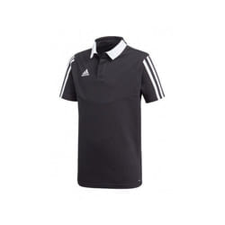 Polo junior adidas Tiro 19 Cotton - Noir/blanc - Col polo côtelé - Manches courtes