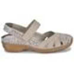 Sandales compensées - RIEKER - Modèle Beige/multicolore - Talon de 61 cm - Bride réglable - Femme