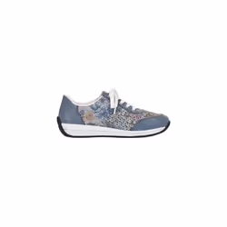 Sneakers - RIEKER - Basket Zip Cuir N111 - Femme - Compensé - Bleu jean