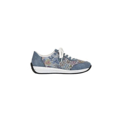 Sneakers - RIEKER - Basket Zip Cuir N111 - Femme - Compensé - Bleu jean