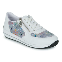 Tennis Basket Basses - RIEKER - N111 - Blanc - Cuir - Lacets - Femme