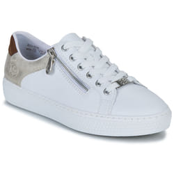 Baskets - RIEKER - Lacets et zip sur le côté - Cuir - Blanc