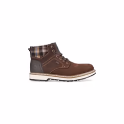 Boots imperméable doublé chaud - RIEKER - Marron - Homme - Haute - Lacets - Cuir daim