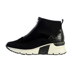 Bottines Femme Rieker Wildebuk Noir - Talon Compensé 45cm