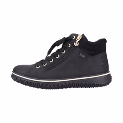 Basket Montante Cuir Rieker Namur - Noir - Femme - Lacets - Plat