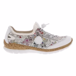 Baskets basses Rieker blanches à lacets élastiqués - Femme - Blanc - Lacets - Adulte
