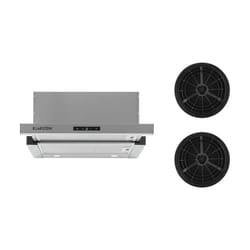 Klarstein - Vinea Hotte îlot 60cm+ 2 filtres recyclage d'air 610m³/h argent