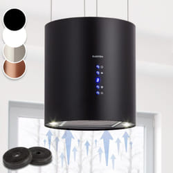 Hotte aspiranteîlot Barett Ø35cm recirculation 558 m³/h led filtre à charbon actif