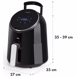 Klarstein AirVital Unique 2,5 L Autonome 1300 W Friteuse d’air chaud Noir