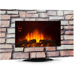 Cheminee Electrique Effet Flamme, Cheminée Electrique Decorative Chauffante de 2000W, Télécommande et Minuterie, Fausse Cheminée a led, Chauffage