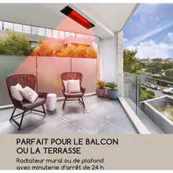 Avec le radiateur Blumfeldt Phantom, les coins salons sur la terrasse ou le balcon sont chauds et douillets. Il apporte une c ...