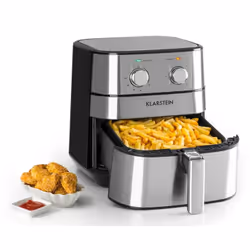 Klarstein AeroVital, Friteuse d’air chaud, 5,4 L, Unique, Métallique, Argent, Rotatif, Autonome