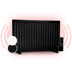 Oneconcept - Wallander Radiateur à bain d'huile ultra plat 800W thermostat - noir