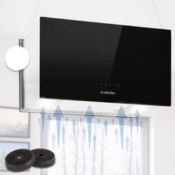Klarstein - Kronleuchter l Hotte îlot aspirante 60cm 590 m³/h led classe a - noir