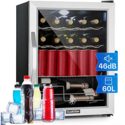 Klarstein - Mini Frigo de Chambre et Bureau pour Boisson, Petit Frigo Silencieux, Refrigerateur Mini Bar 60L, Petit Réfrigérateur Camping, Étagères