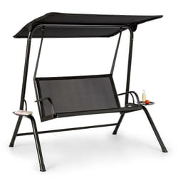 Blumfeldt - Bel Air Mono Swing Balancelle de jardin avec auvent - cadre acier noir