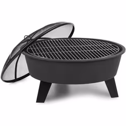Braséro - Blumfeldt Nolana - Braséro extérieur - Ø73 cm - grill Ø64 cm - pare-étincelles & tisonnier - Braséro barbecue - Aci ...