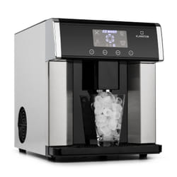 Klarstein 10033478 machine à glaçons Machine à glaçon incornporé/sur pied 15 kg/24h 165 W Noir, Acier inoxydable